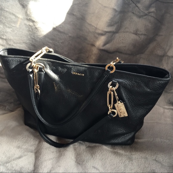 Coach Black and Silver leather Tote Bag - Picture 3 of 8